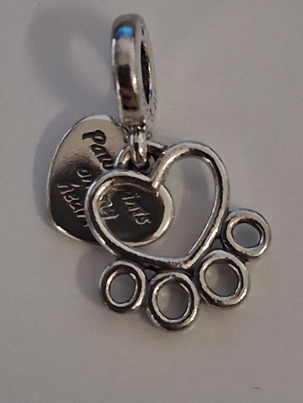 Pandora Hearts & Paw Print Dangle Charm (Style 799360C00)
